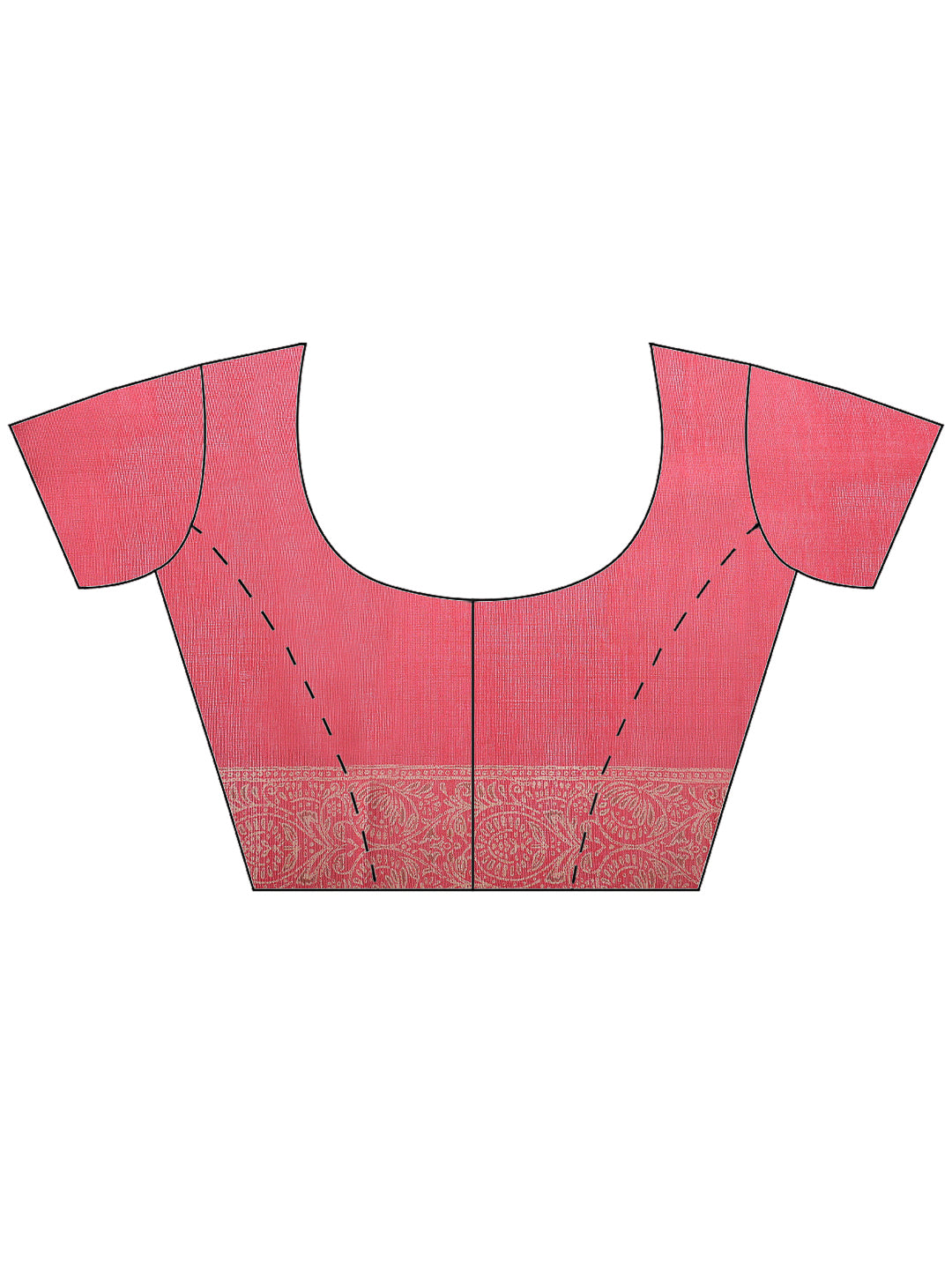 Pink Cotton Blend Printed Saree