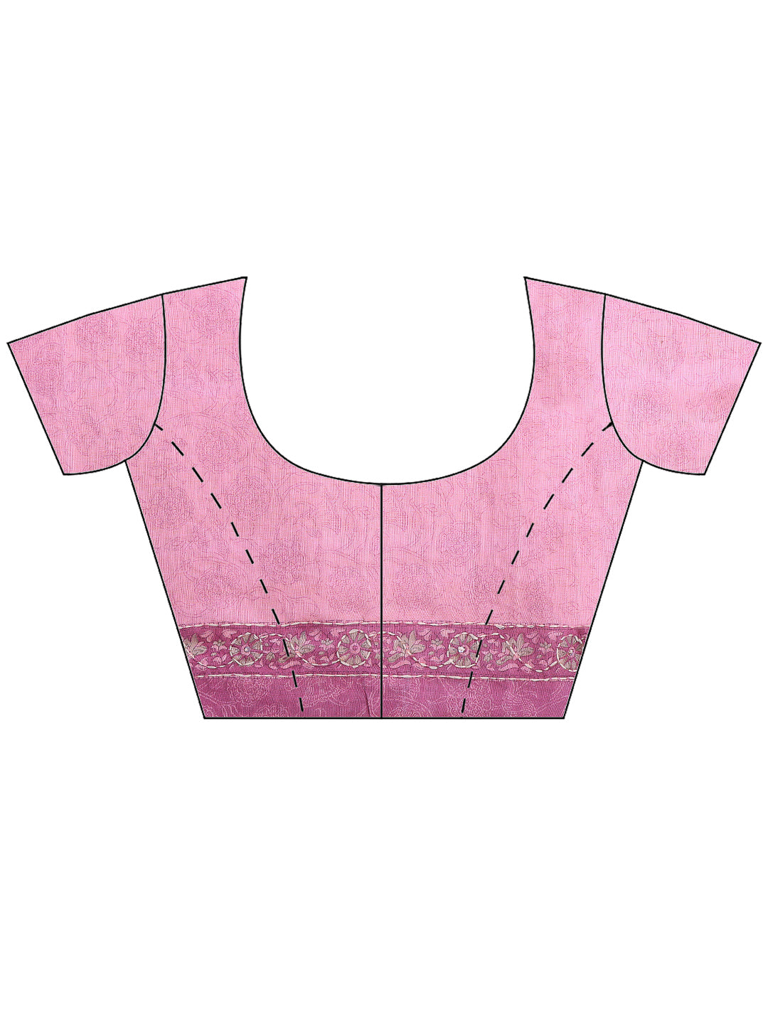 Pink Cotton Blend Printed Saree