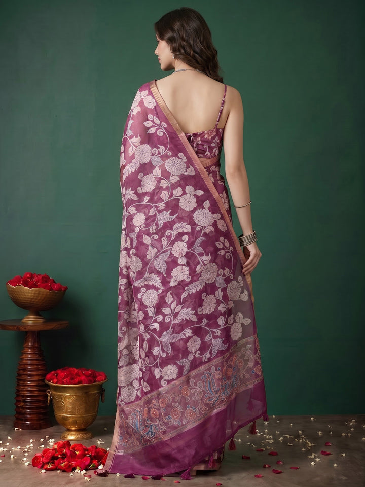 Rani Cotton Blend Printed Saree