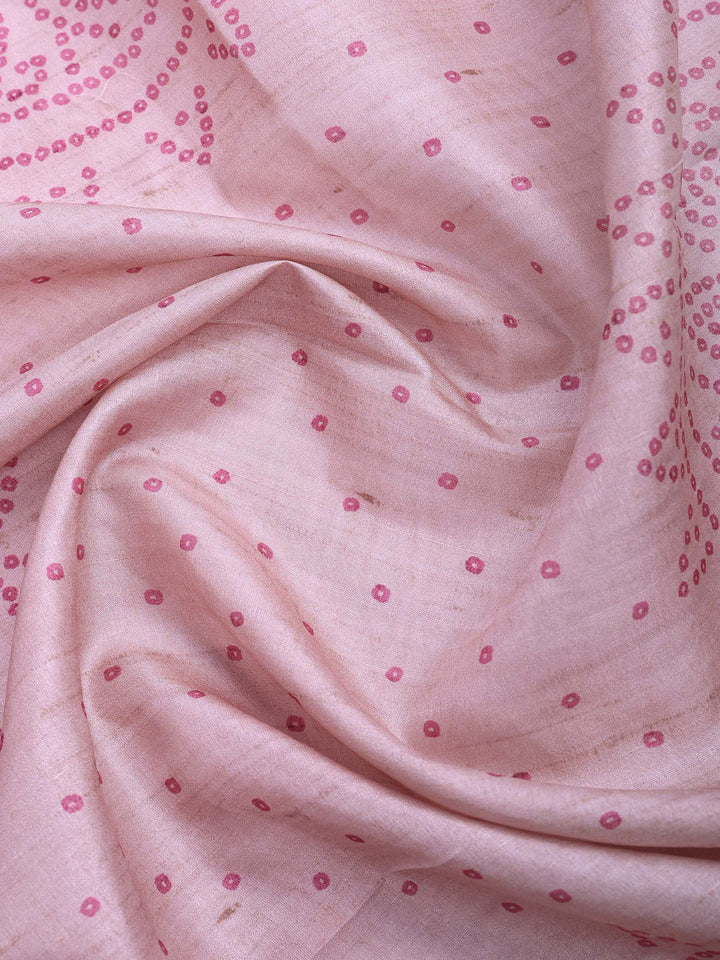 Pink Art Silk Printed Saree