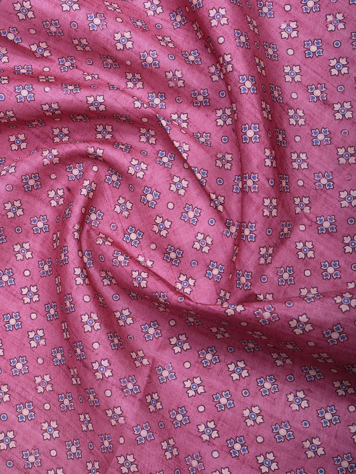 Pink Art Silk Printed Saree
