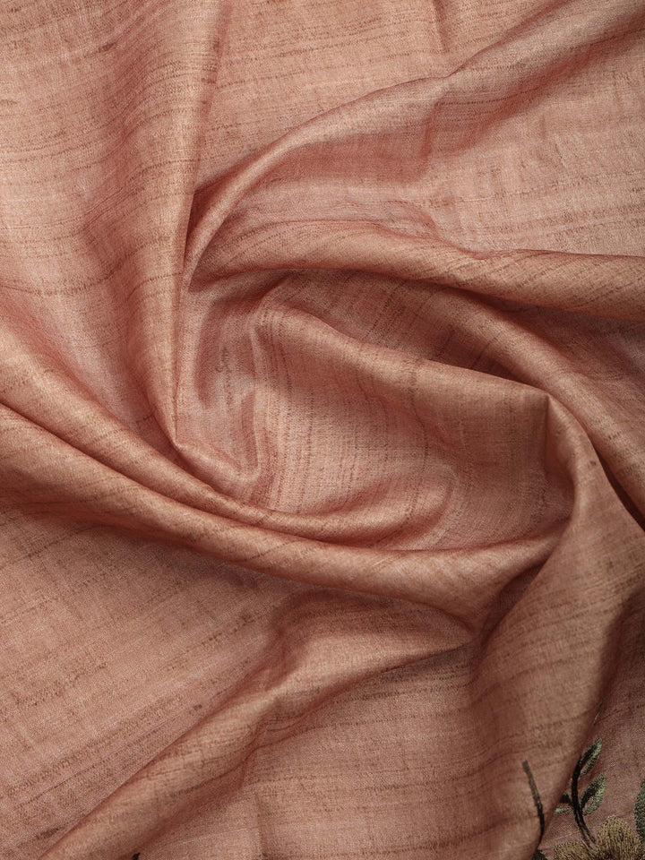 Brown Art Silk Printed Saree