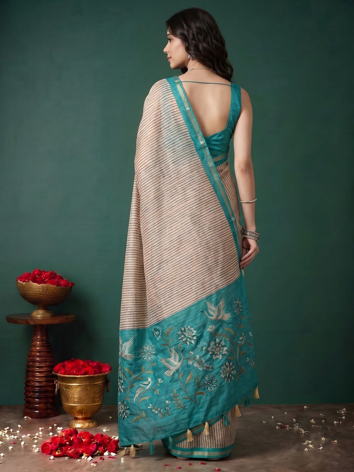 Green Art Silk Printed Saree