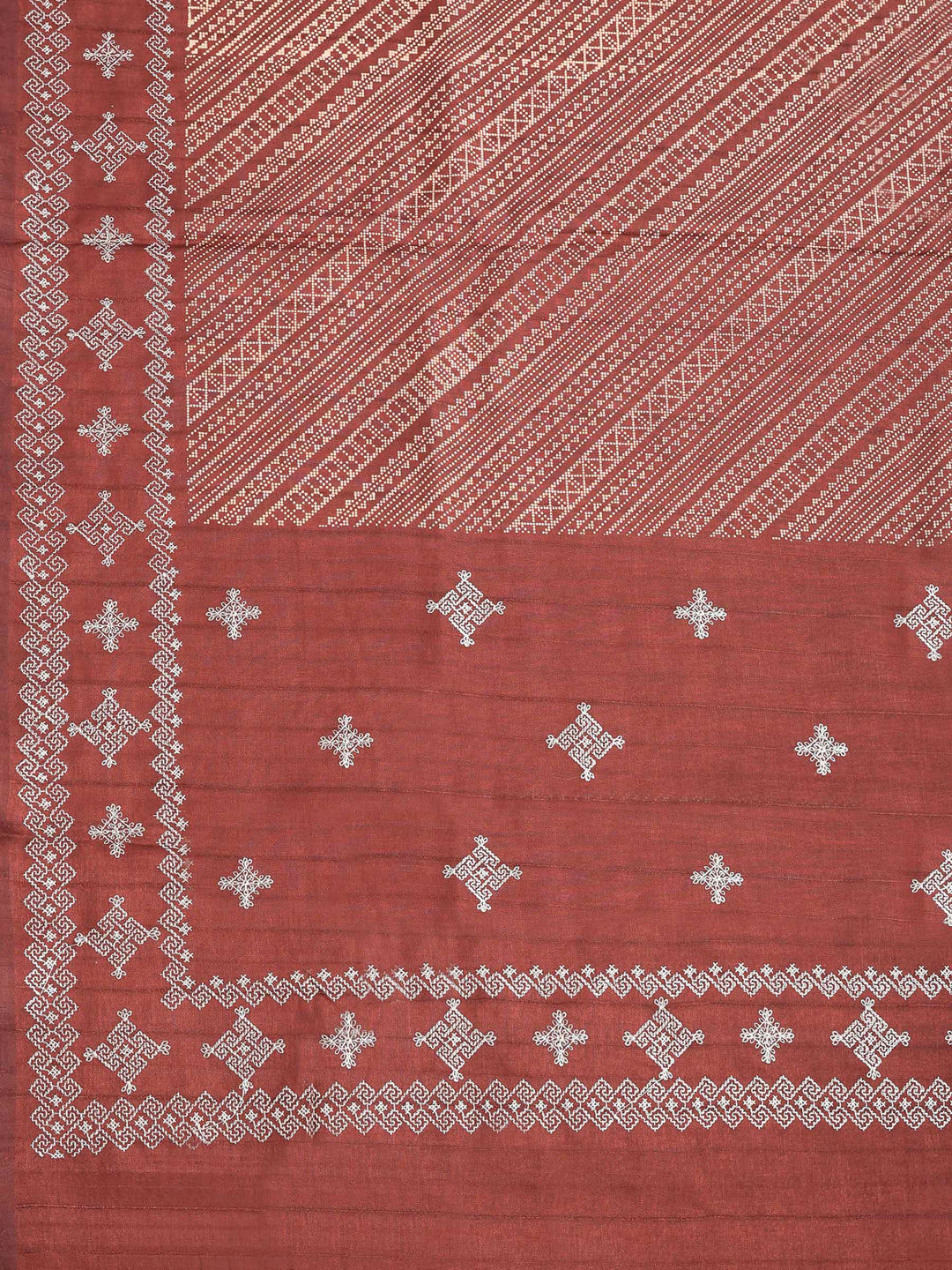 Maroon Art Silk Printed Saree
