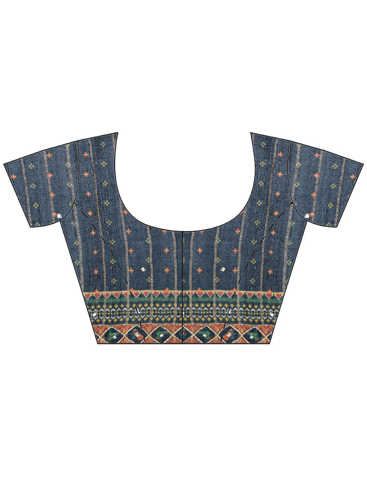 Black Tussar Printed Sarees