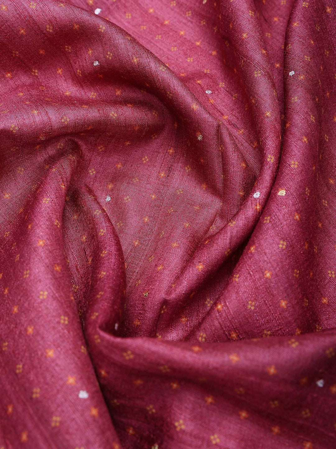 Wine Tussar Printed Sarees