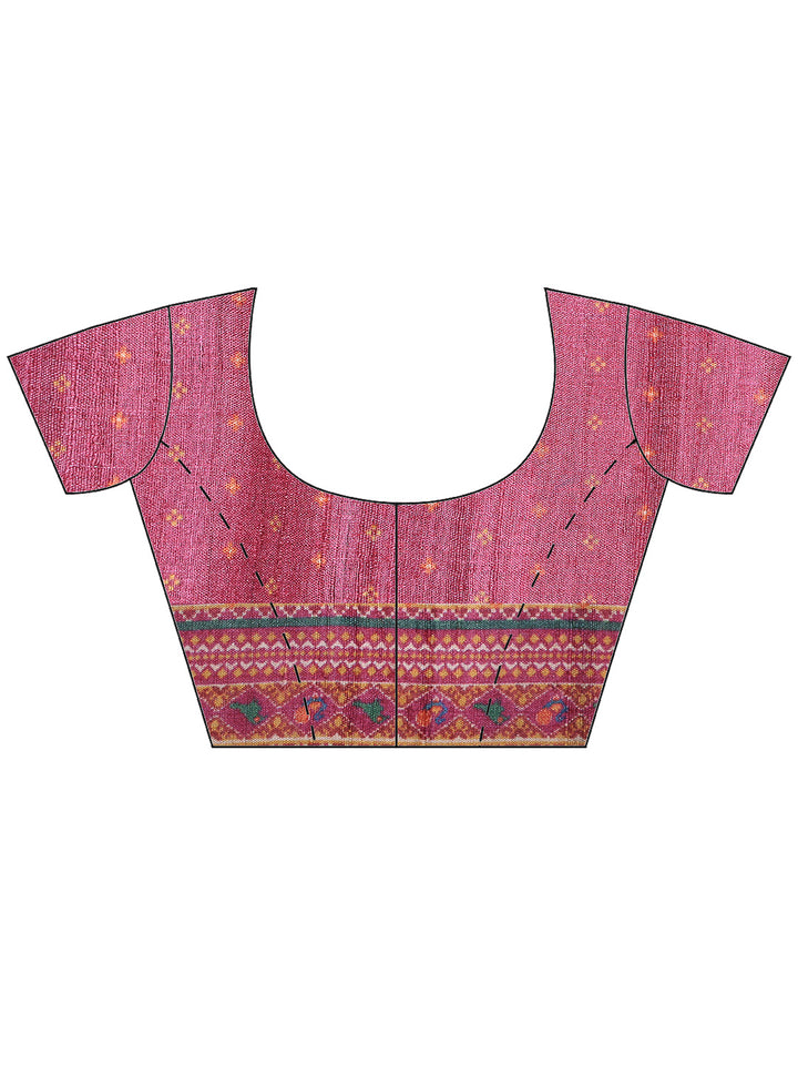 Wine Tussar Printed Sarees