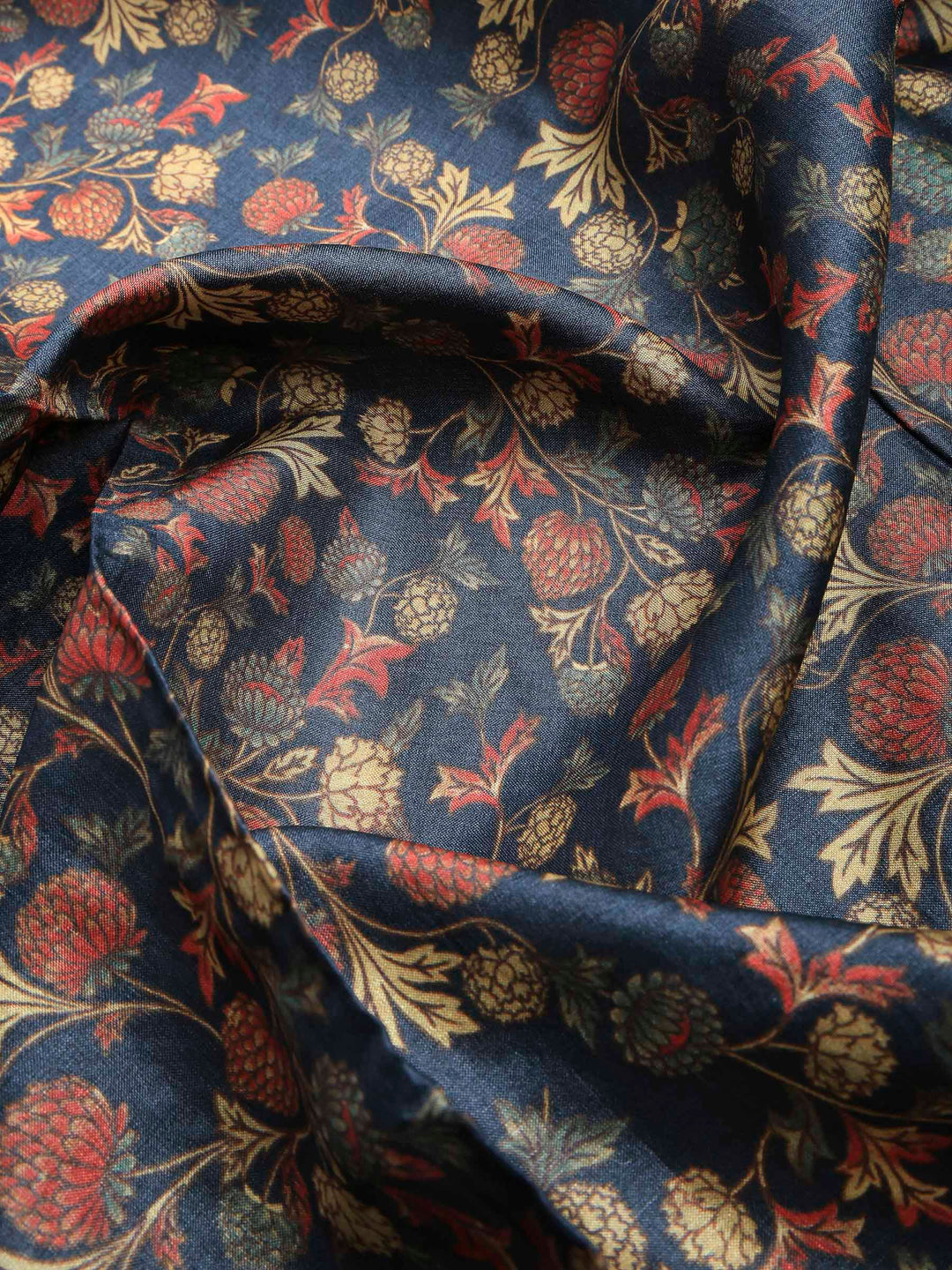 Grey Blue Tussar Printed Sarees