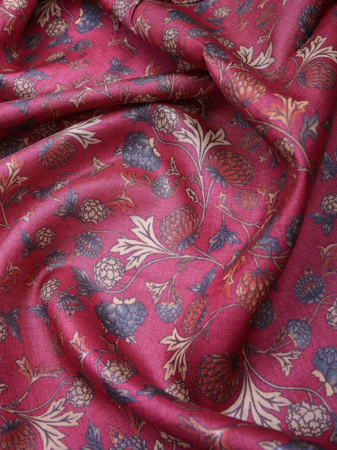 Magenta Tussar Printed Sarees