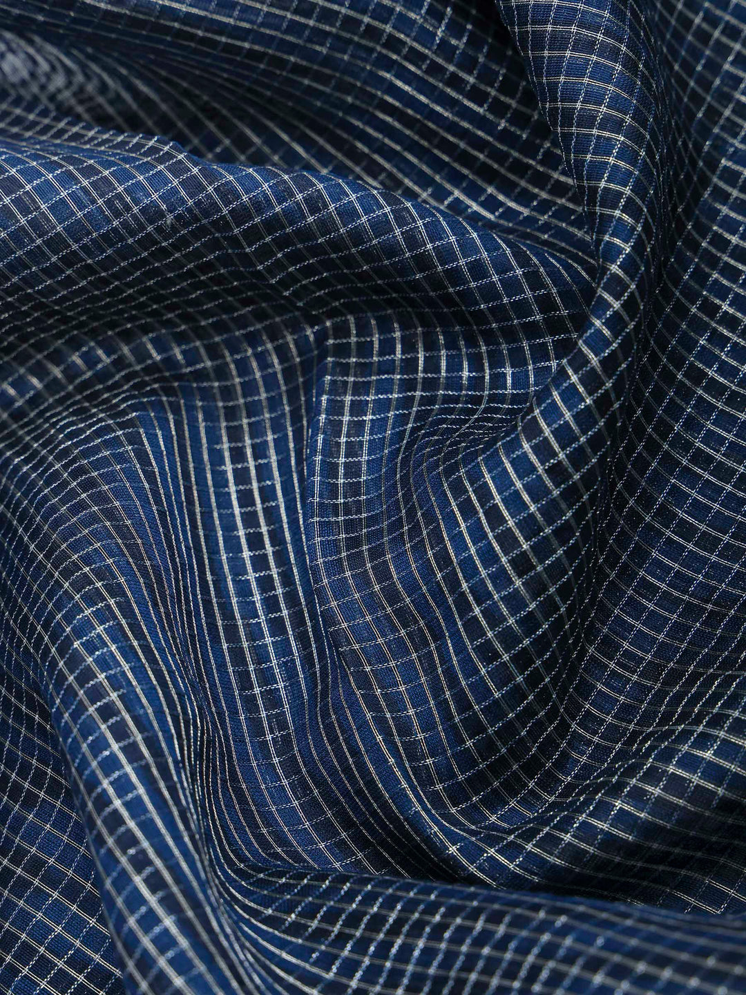 Navy Blue Cotton Blend Printed Sarees