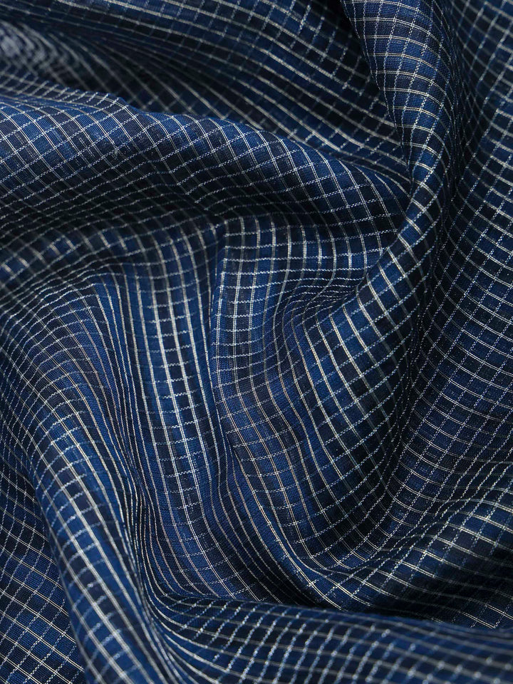 Navy Blue Cotton Blend Printed Sarees