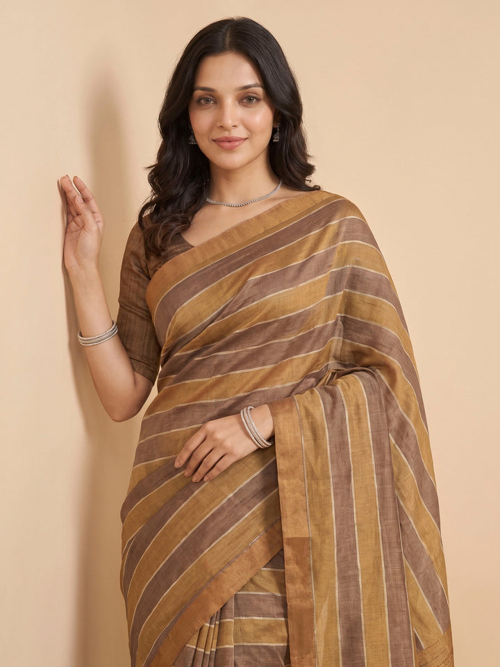 Purple Tussar Printed Sarees