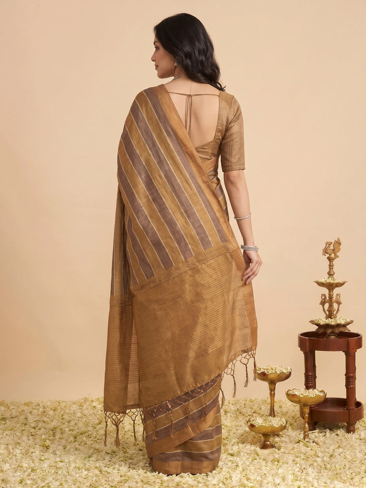 Purple Tussar Printed Sarees