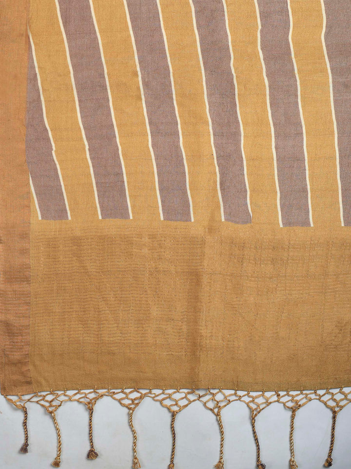 Purple Tussar Printed Sarees