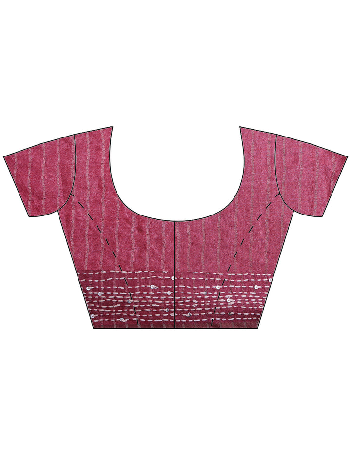 Pink Tussar Printed Sarees