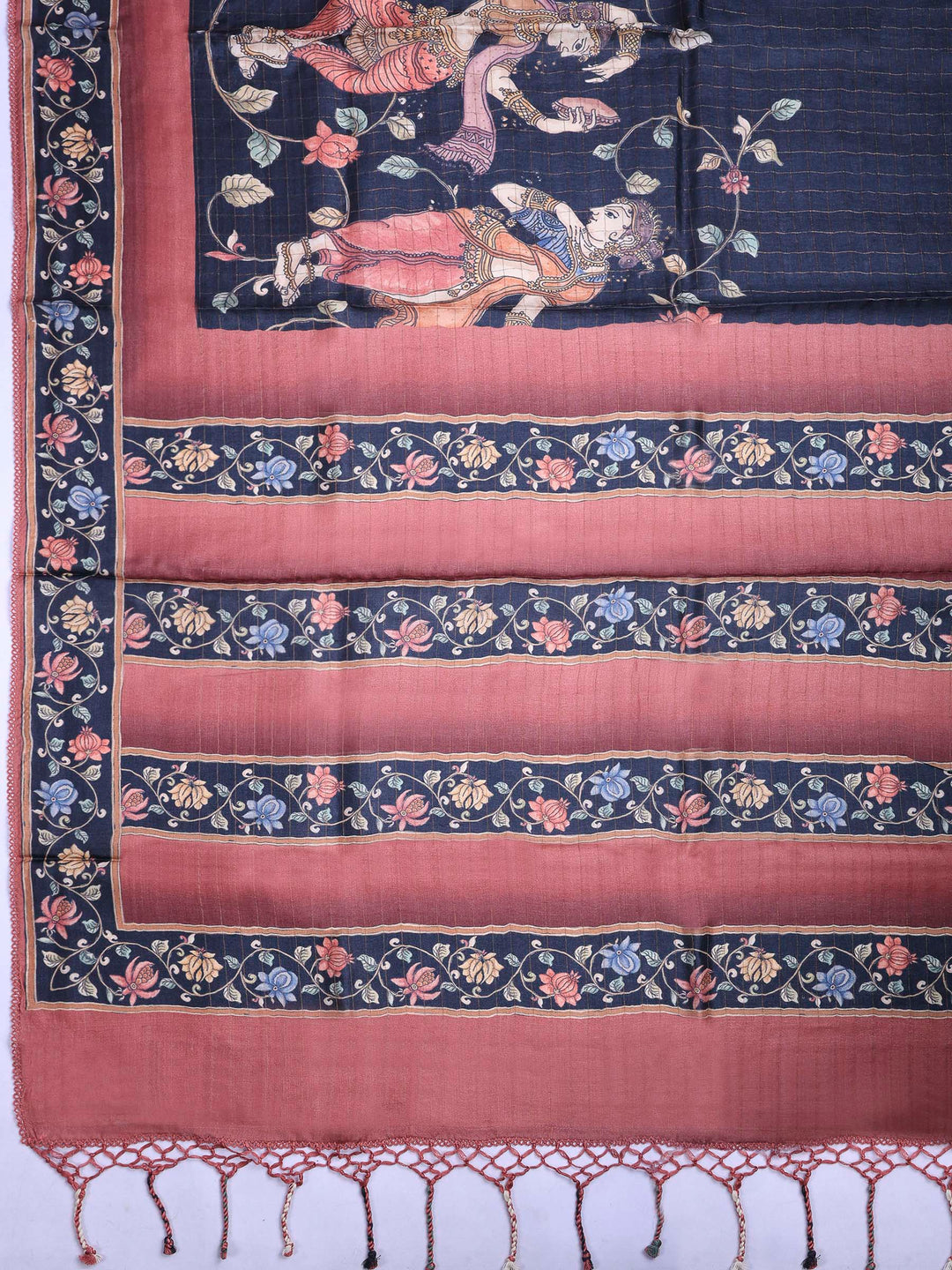 Black Tussar Printed Sarees