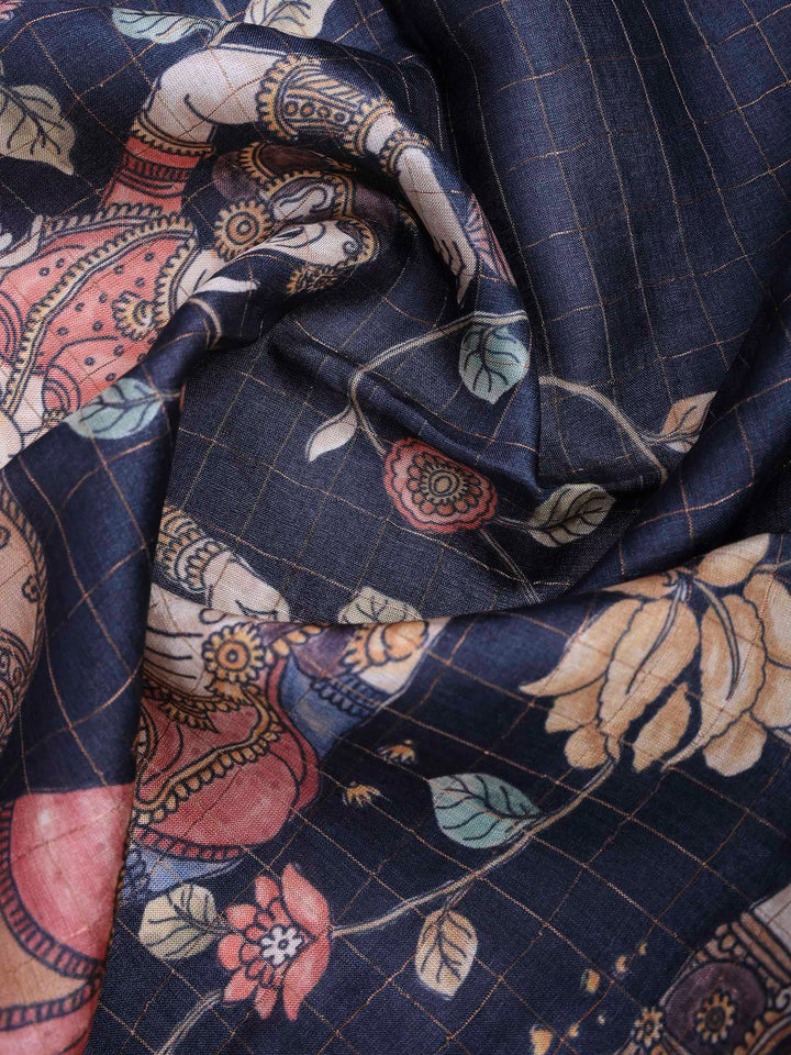 Black Tussar Printed Sarees