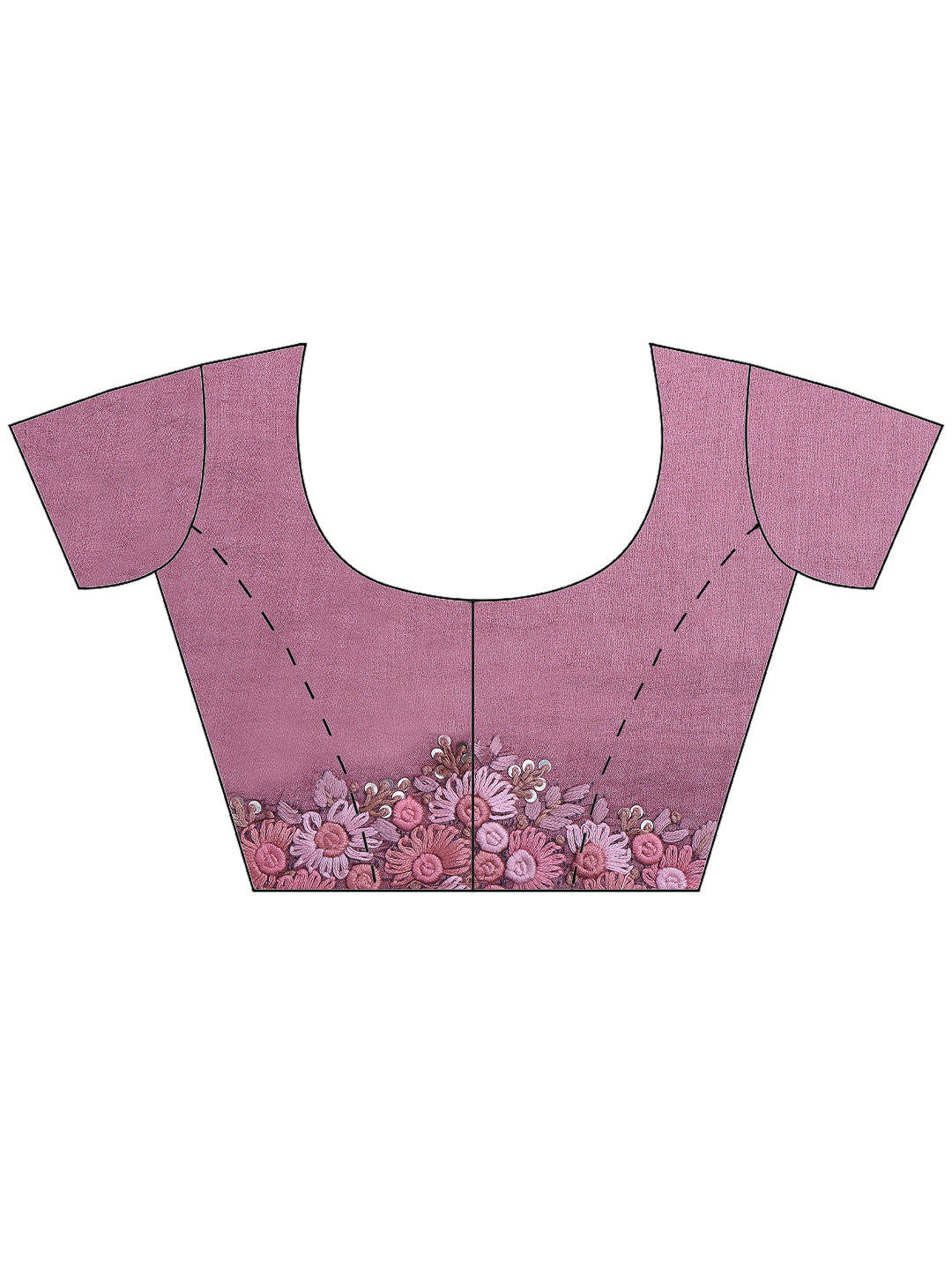Dusty Pink Tussar Embroidered Sarees