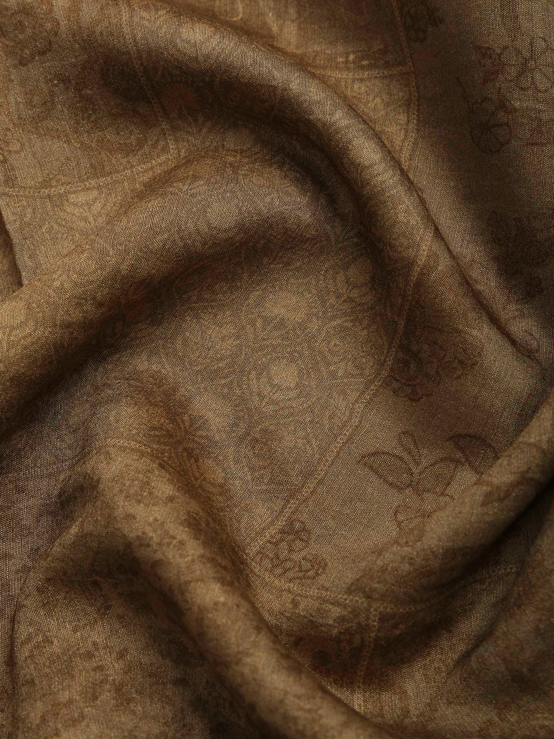 Beige Art Silk Printed Sarees