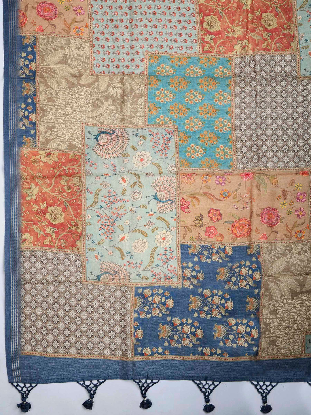 Grey Art Silk Printed Sarees