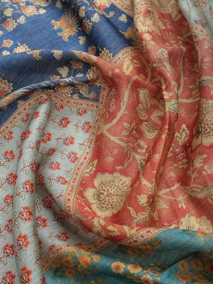 Grey Art Silk Printed Sarees
