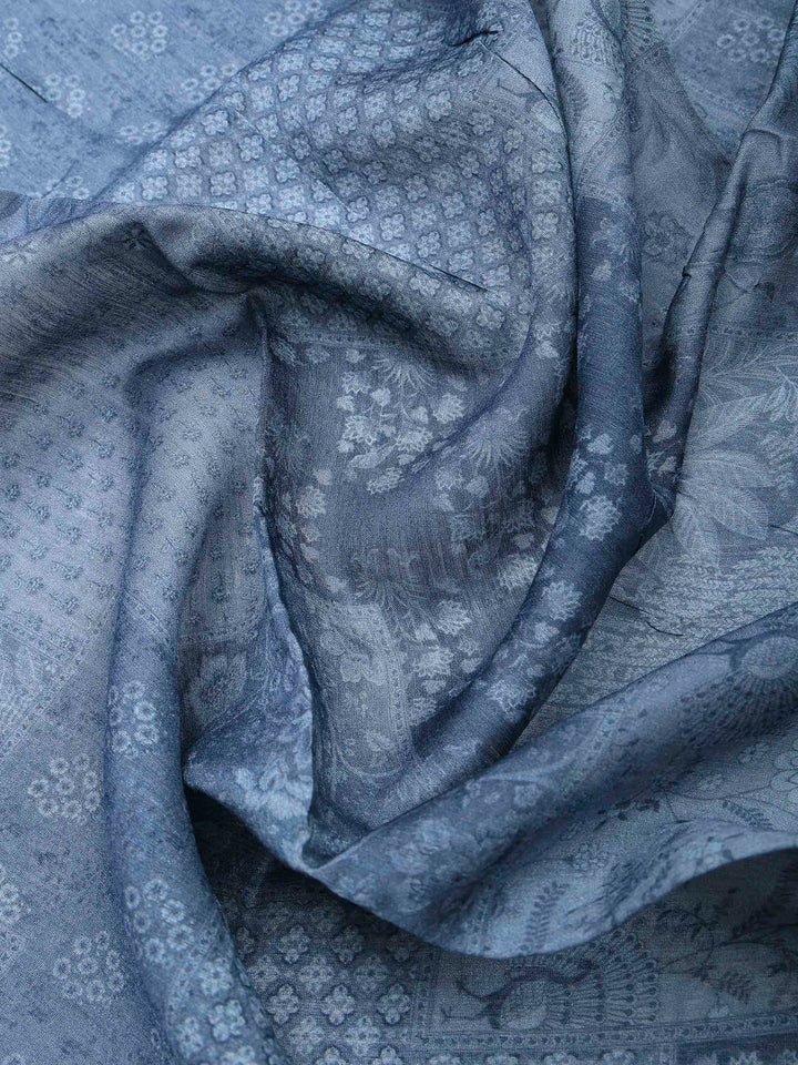 Grey Art Silk Printed Sarees