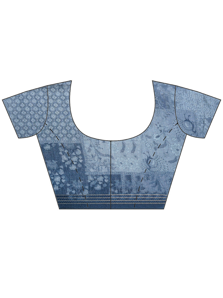 Grey Art Silk Printed Sarees