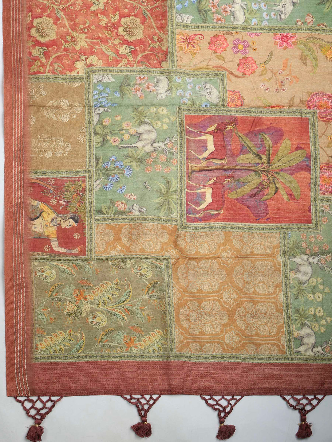 Pink Art Silk Printed Sarees