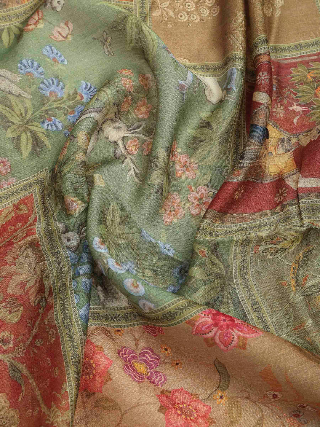 Pink Art Silk Printed Sarees