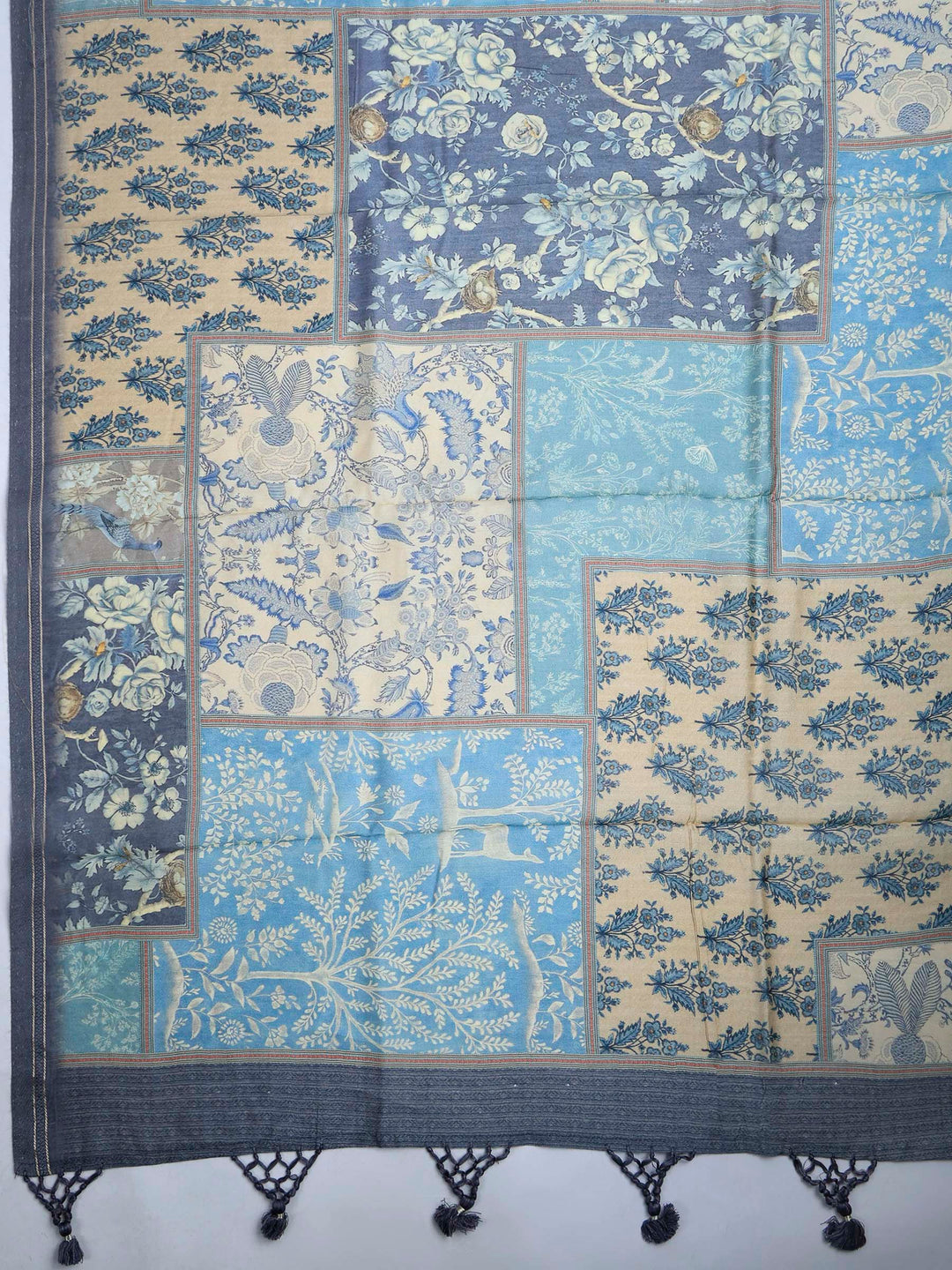 Sky Blue Art Silk Printed Sarees