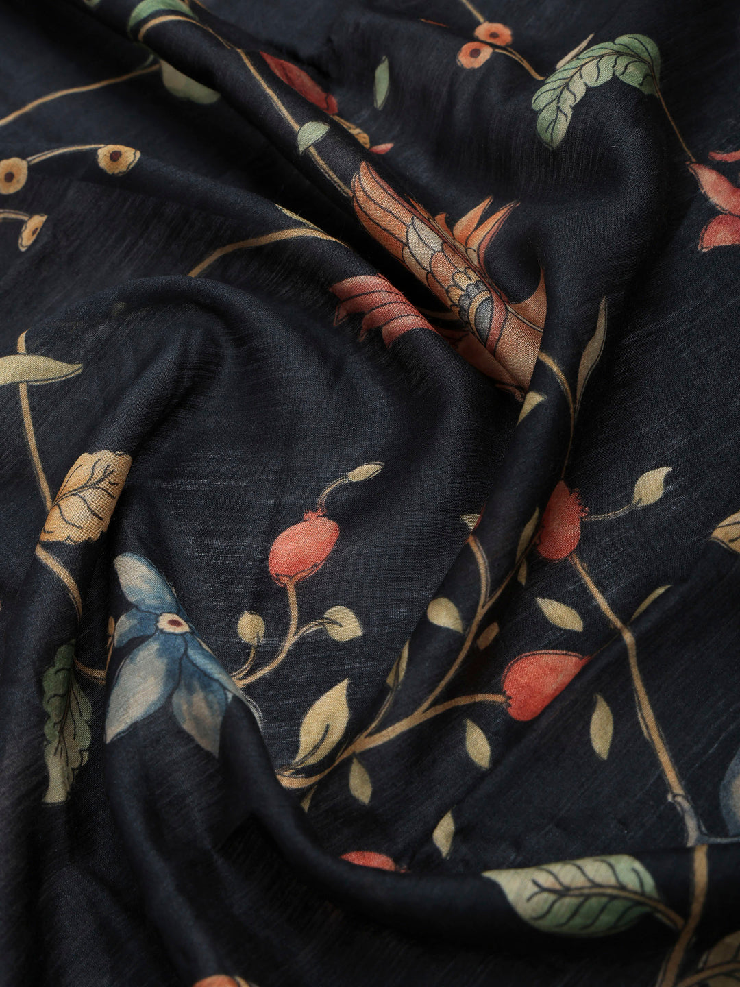 Black Art Silk Printed Sarees