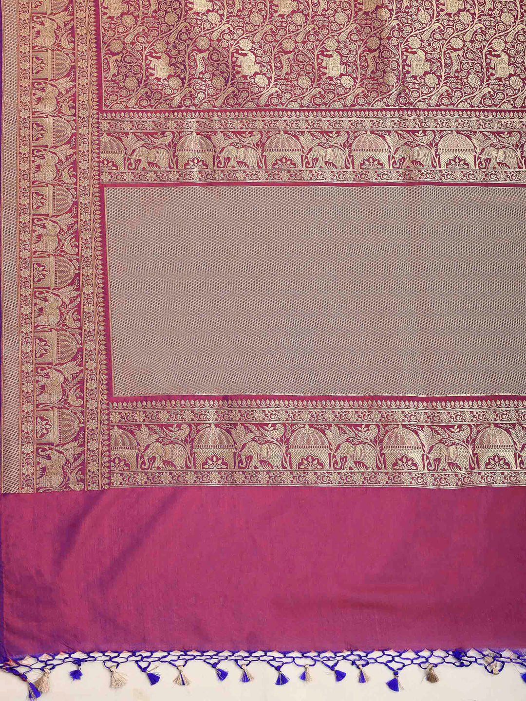Purple Banarasi Woven Saree