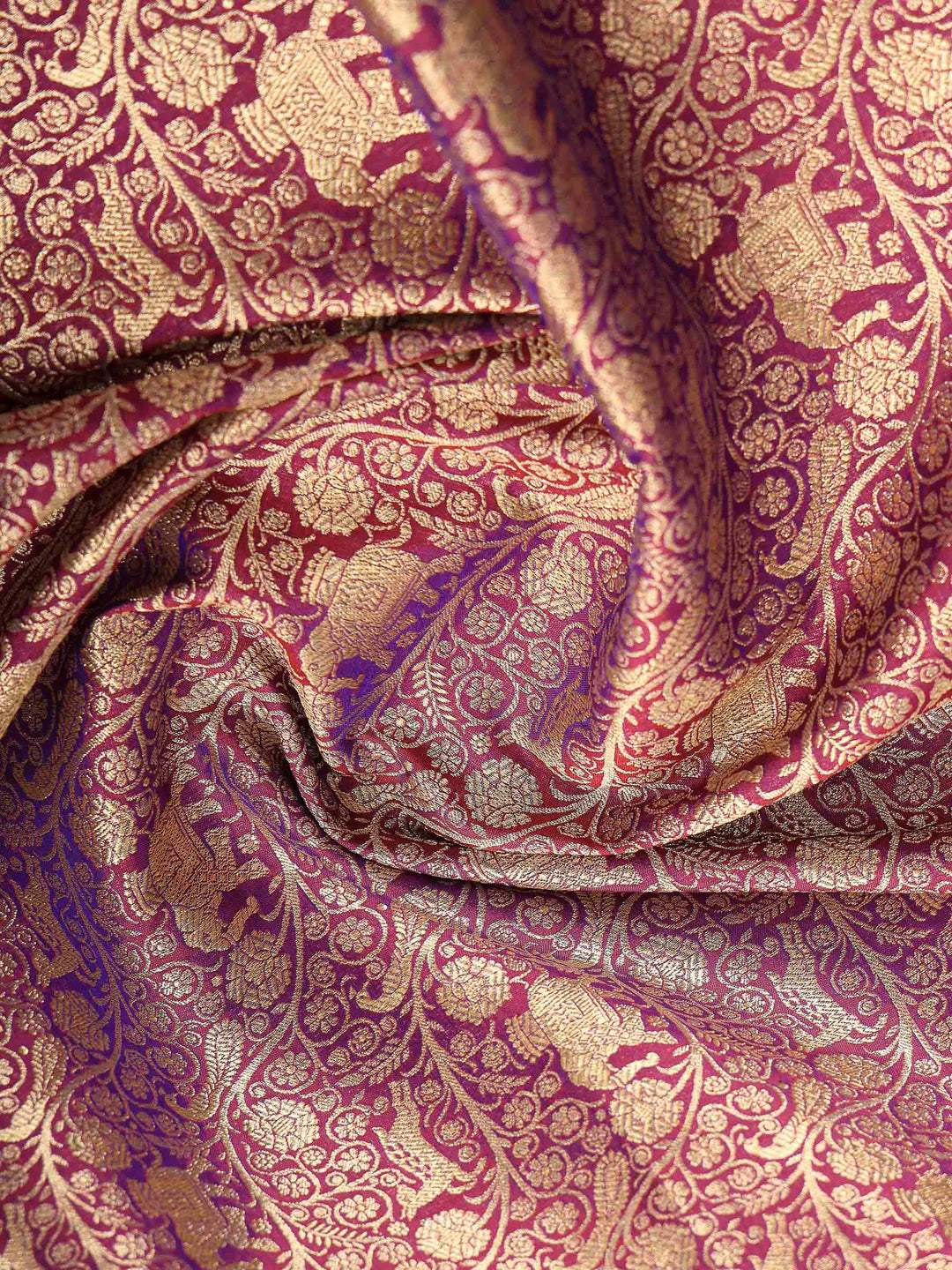 Purple Banarasi Woven Saree