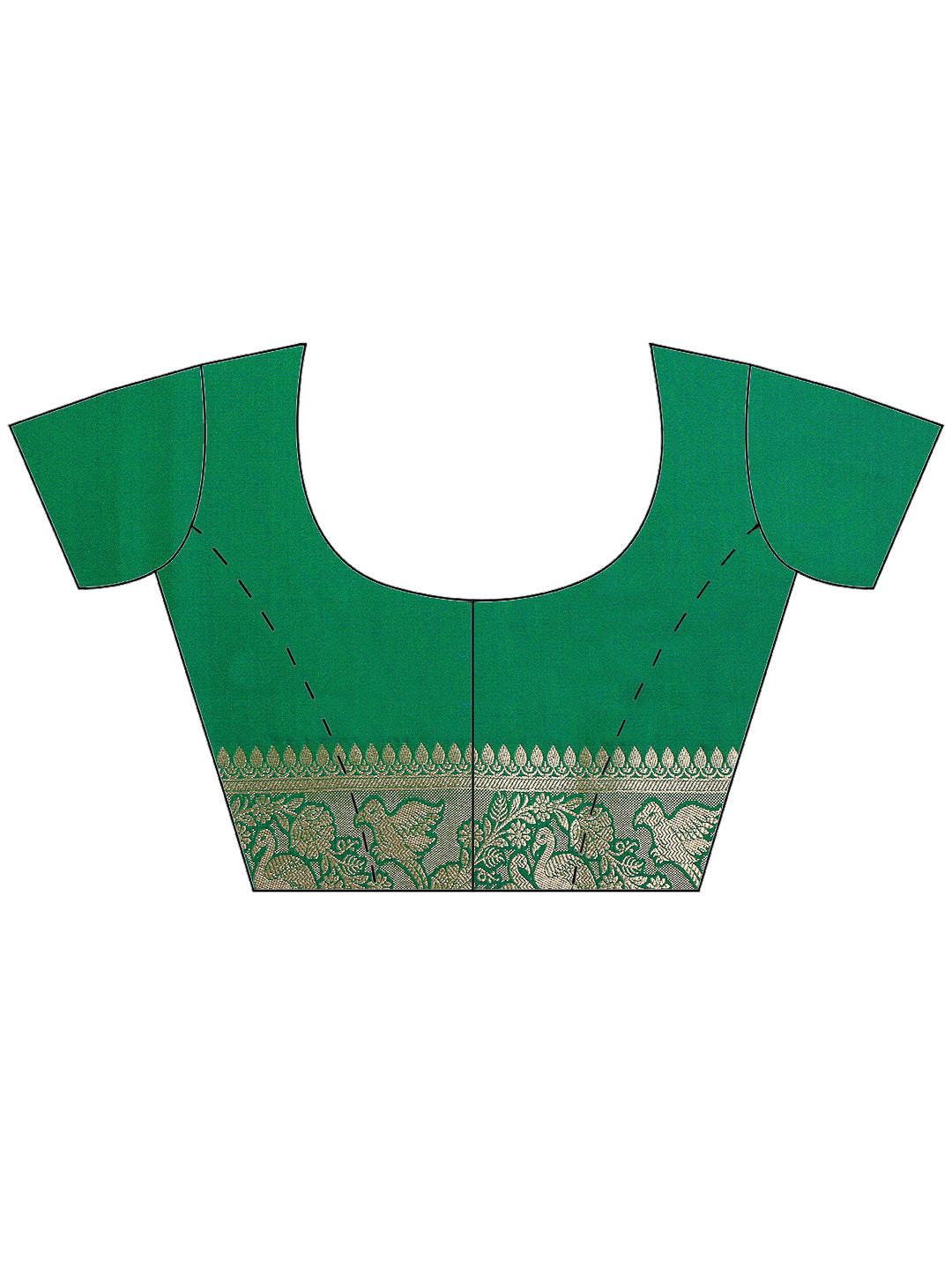 Rama Green Banarasi Woven Saree