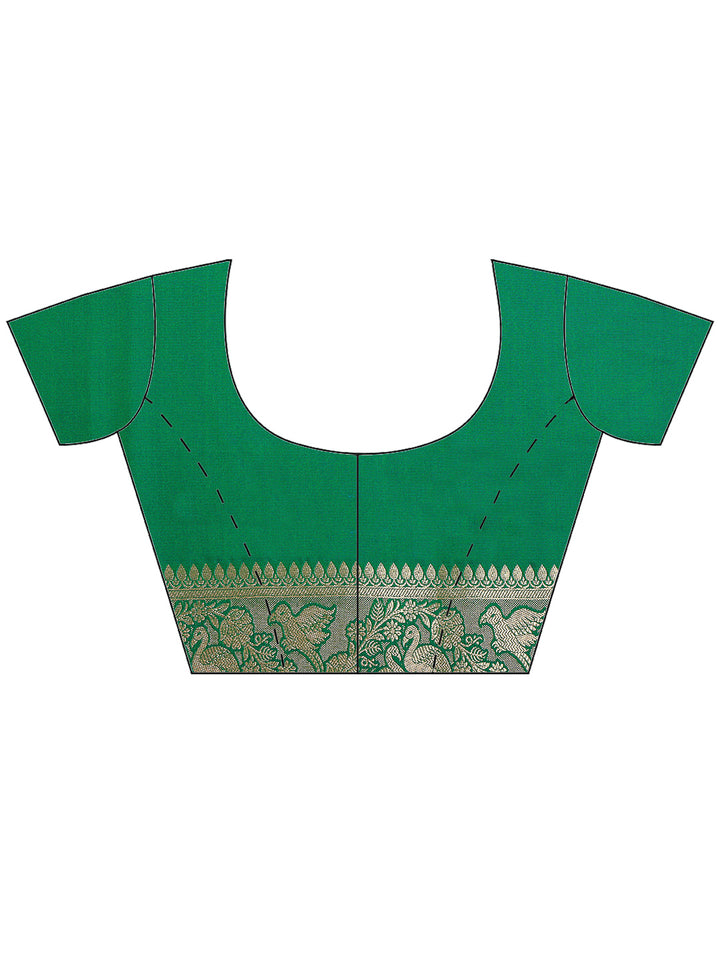 Rama Green Banarasi Woven Saree