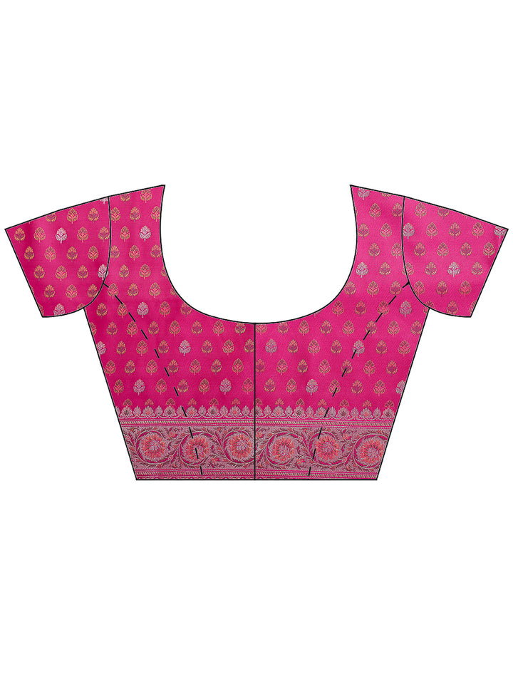 Magenta Banarasi Woven Saree
