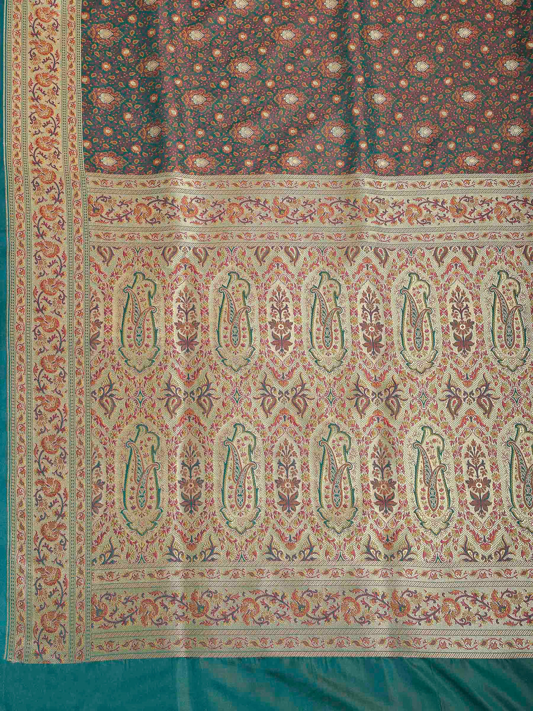 Rama Green Banarasi Woven Saree
