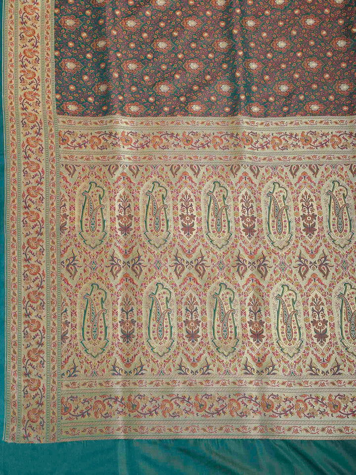 Rama Green Banarasi Woven Saree