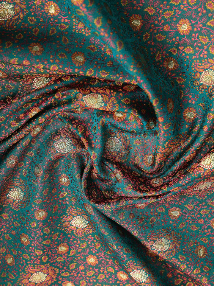 Rama Green Banarasi Woven Saree