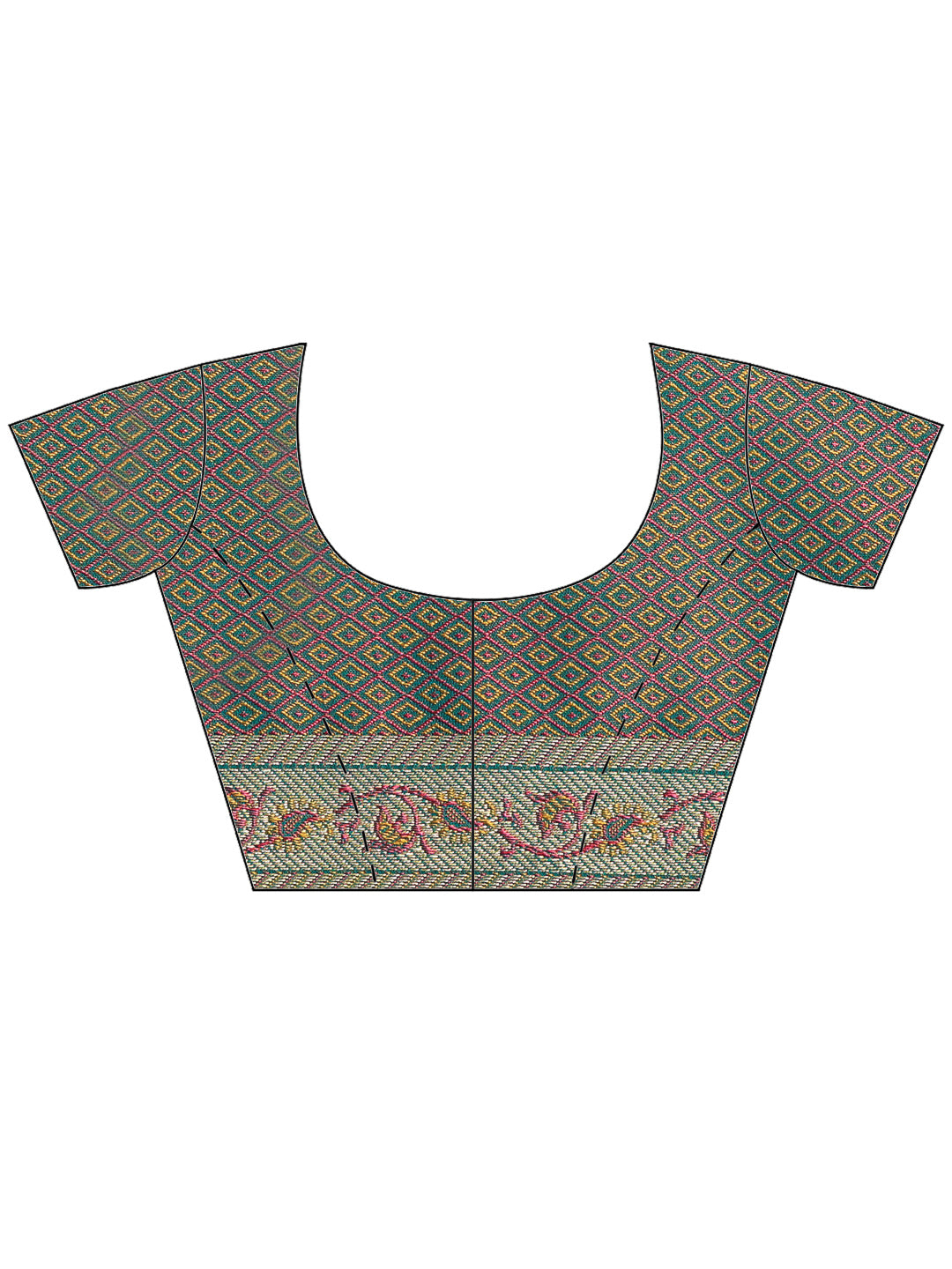 Rama Green Banarasi Woven Saree
