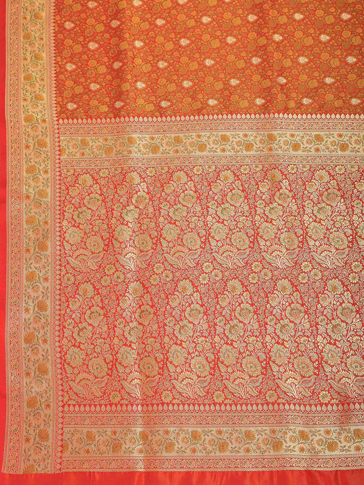 Red Banarasi Woven Saree