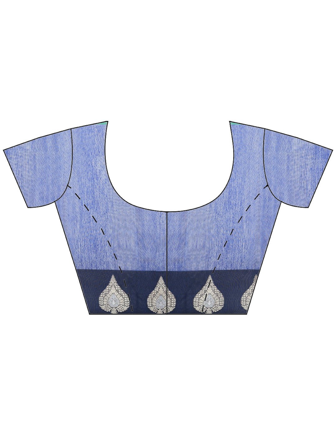 Navy Blue Cotton Blend Woven Saree