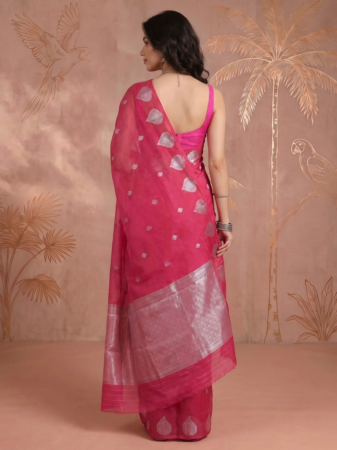 Rani Cotton Blend Woven Saree