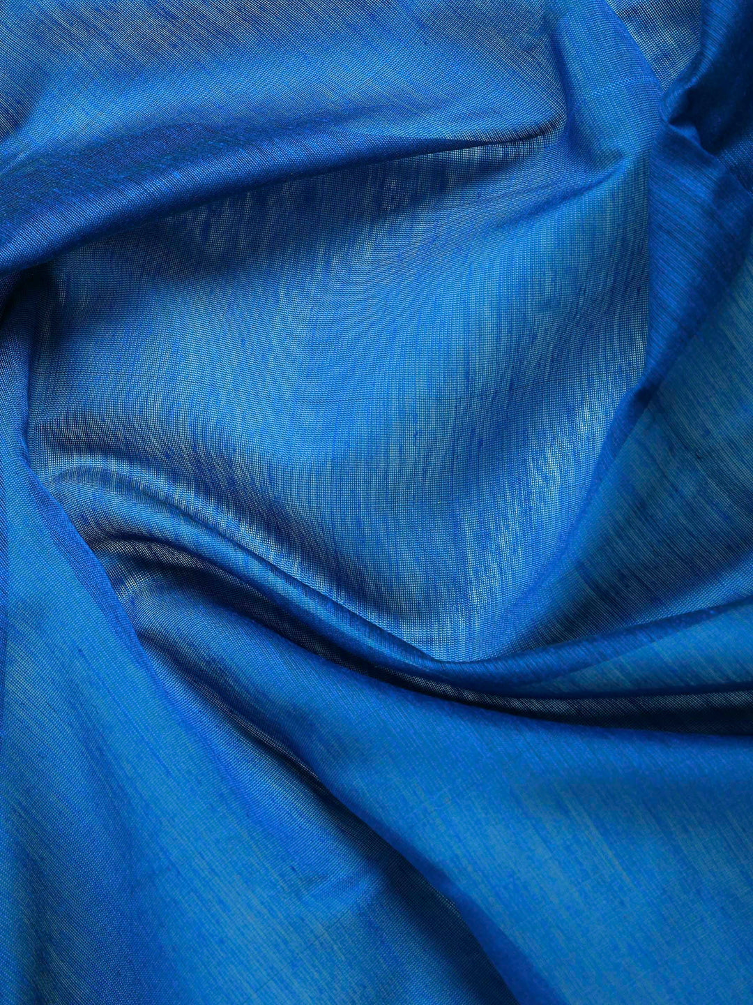 Blue Cotton Blend Woven Saree