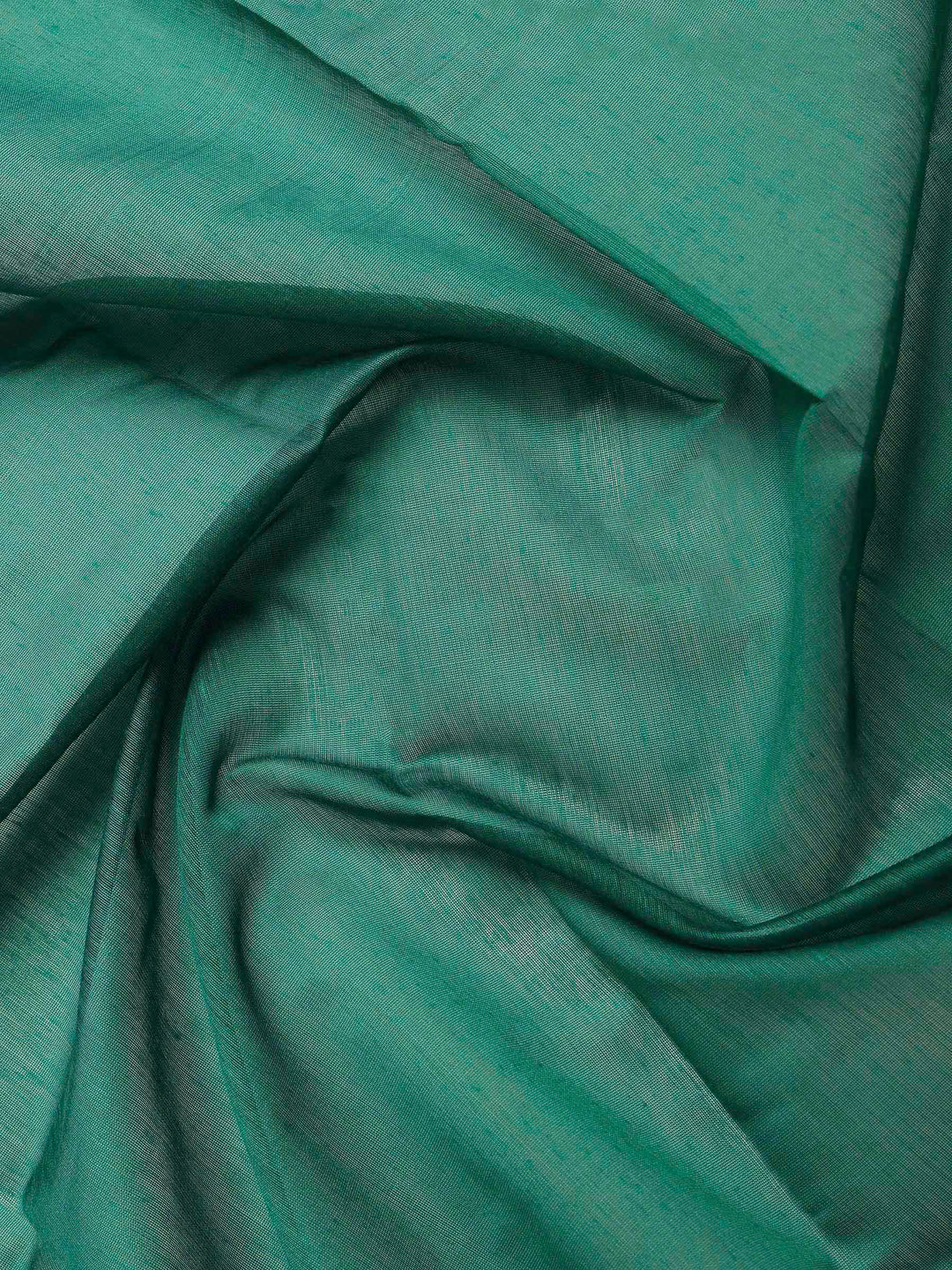 Green Cotton Blend Woven Saree