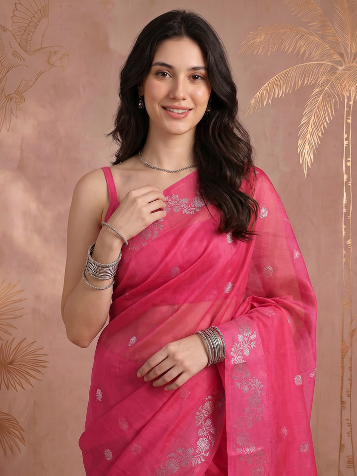 Rani Cotton Blend Woven Saree