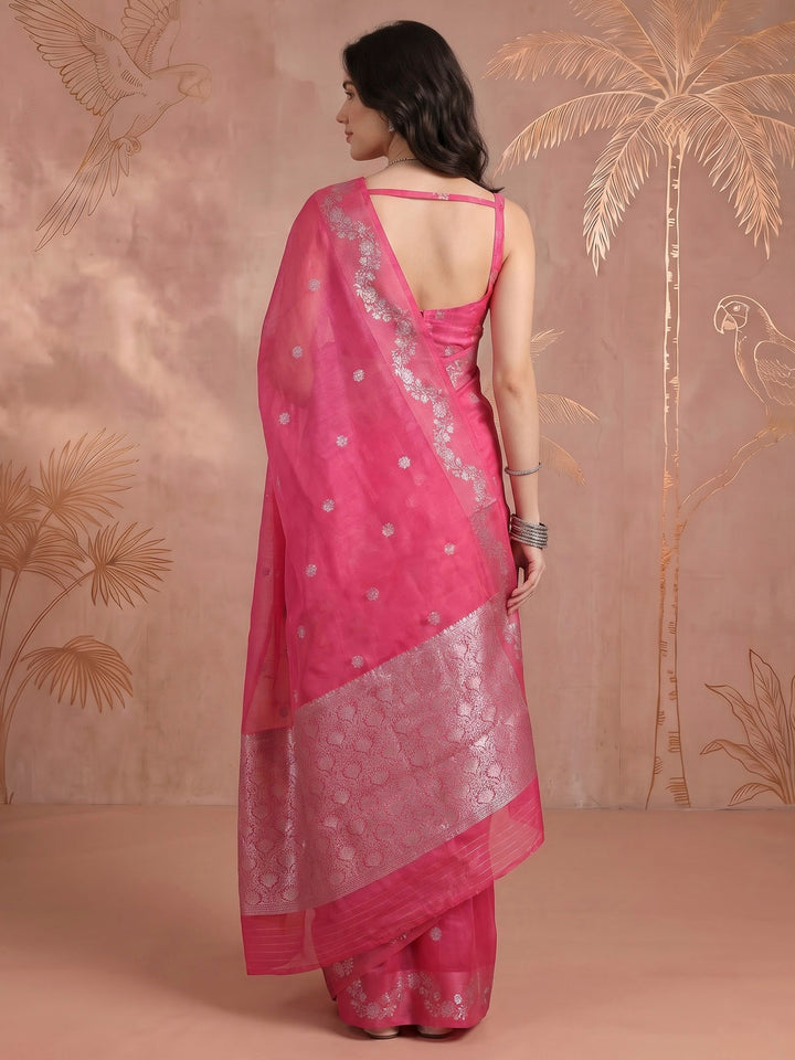 Rani Cotton Blend Woven Saree