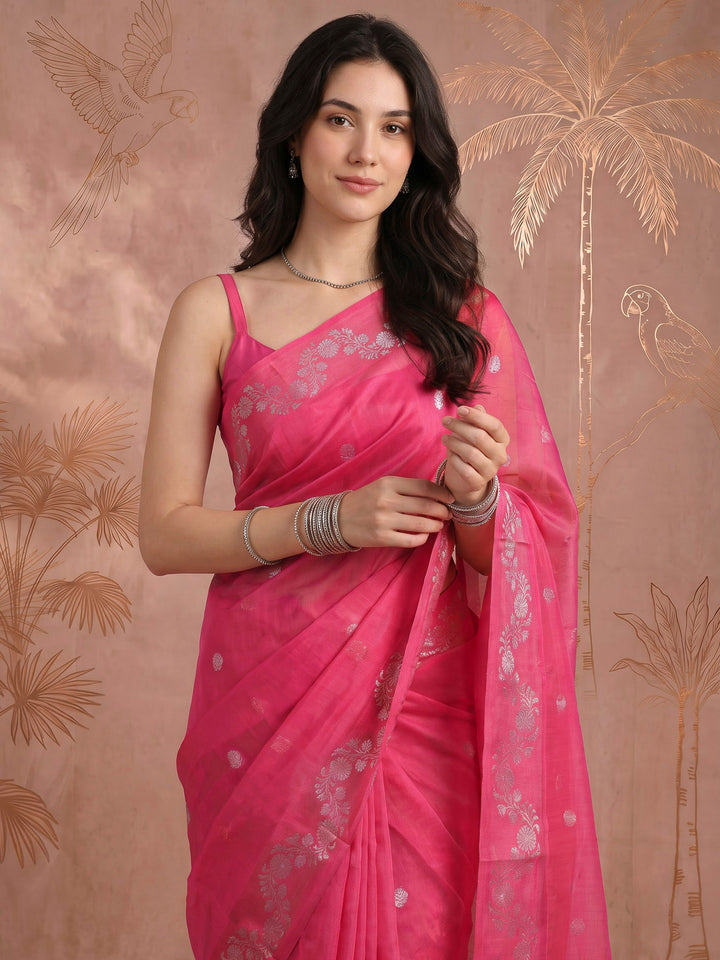 Rani Cotton Blend Woven Saree