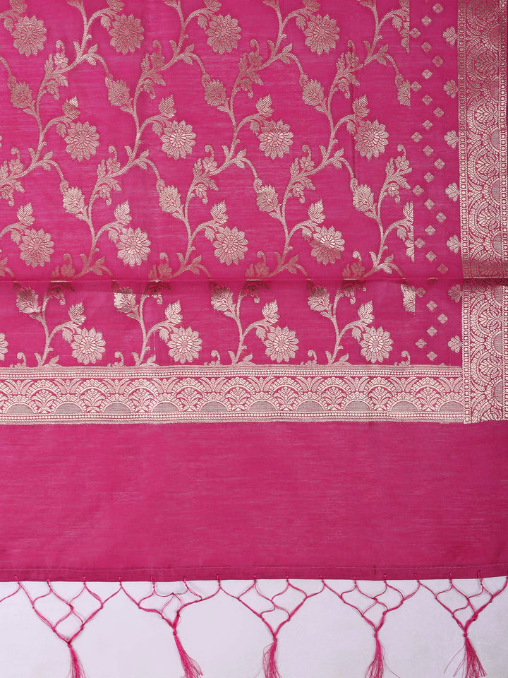 Rani Chanderi Woven Design Unstitched Dress Material