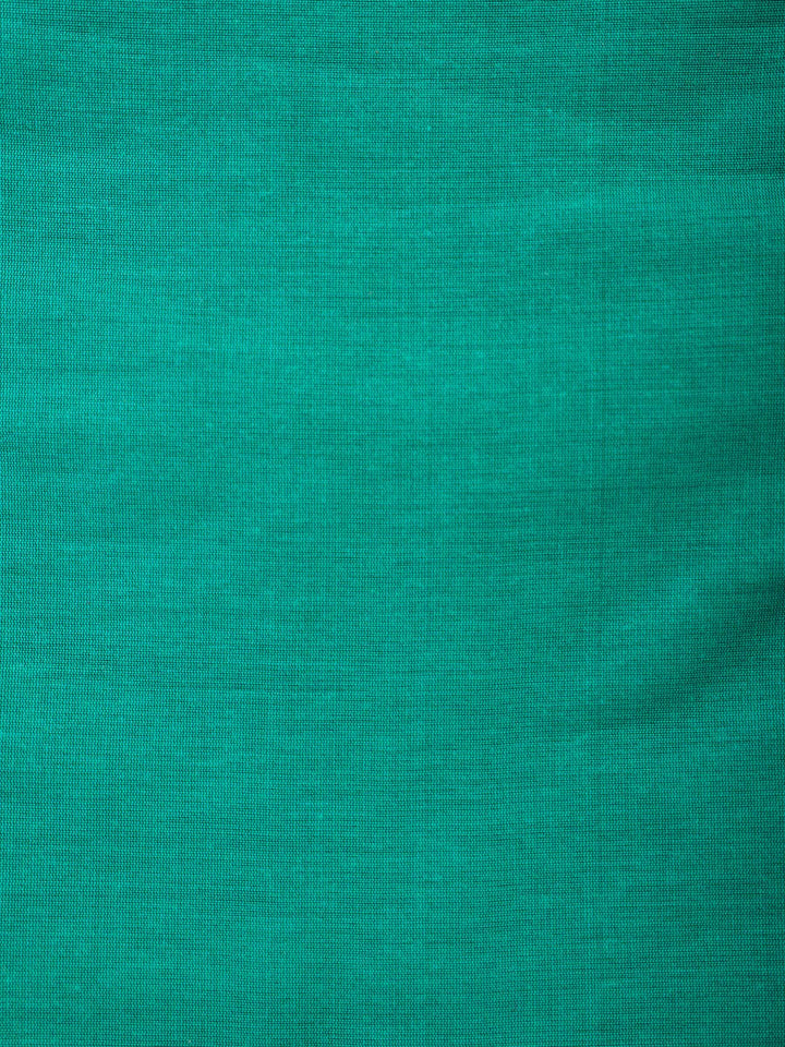 Green Chanderi Woven Design Unstitched Dress Material